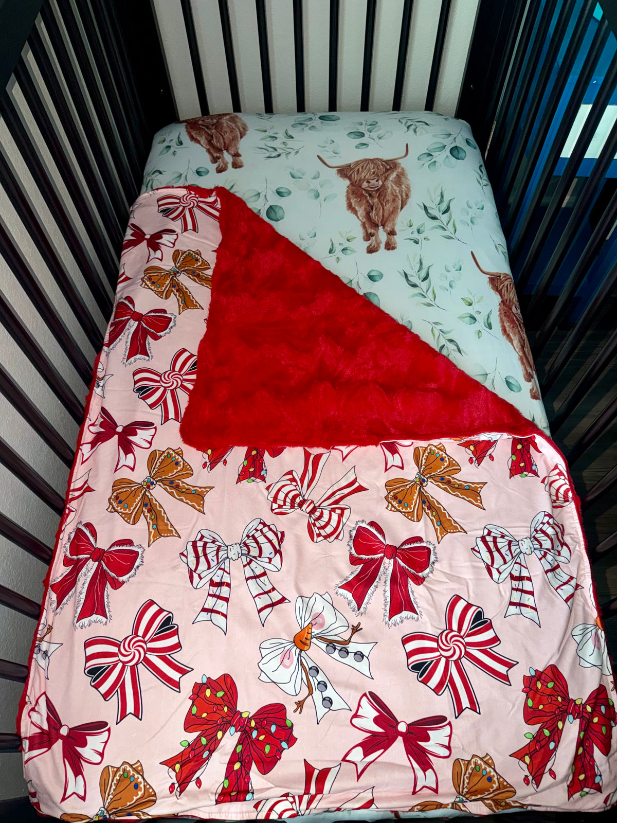 🎀 Merry & Bright Bows Minky Blanket 🎀