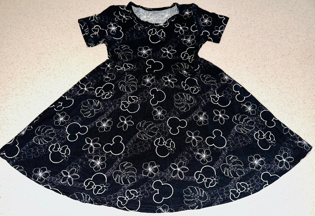 Midnight Minnie Blooms Twirl Dress