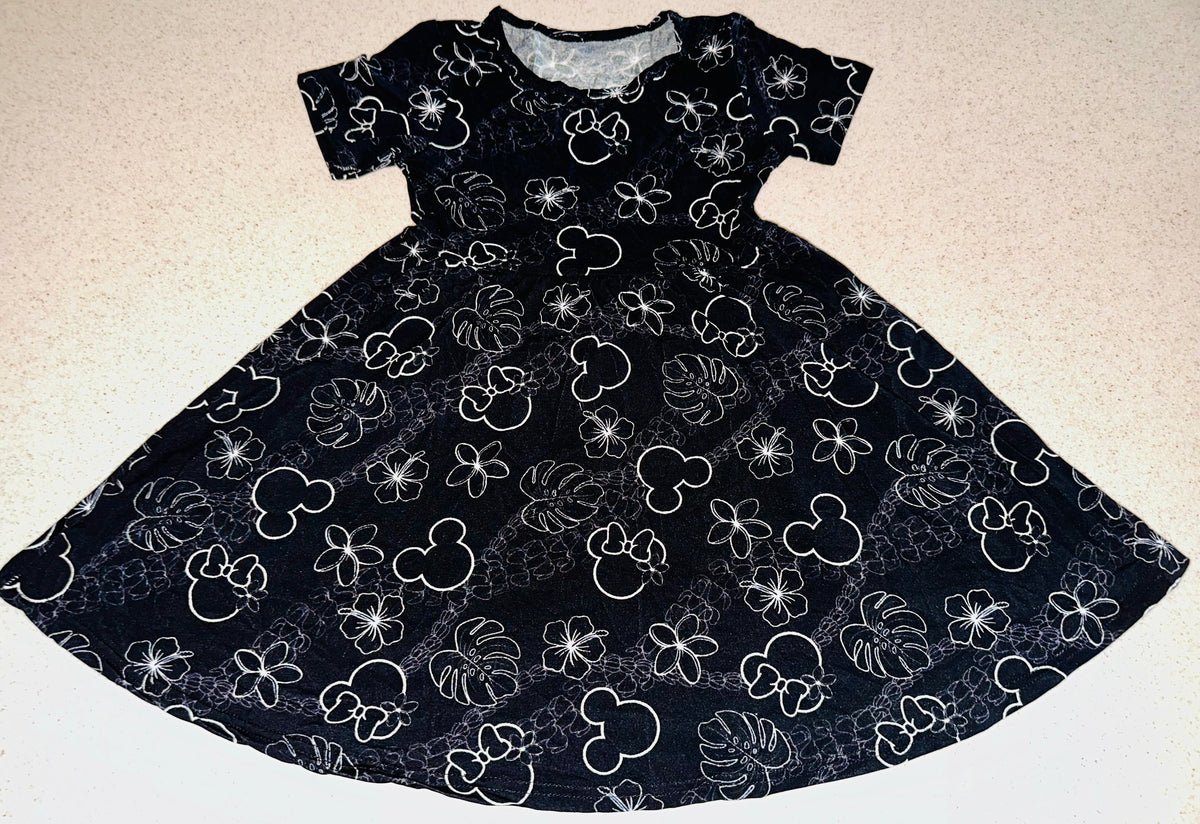 Midnight Minnie Blooms Twirl Dress