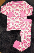 Pink Checkered Bolts Bamboo