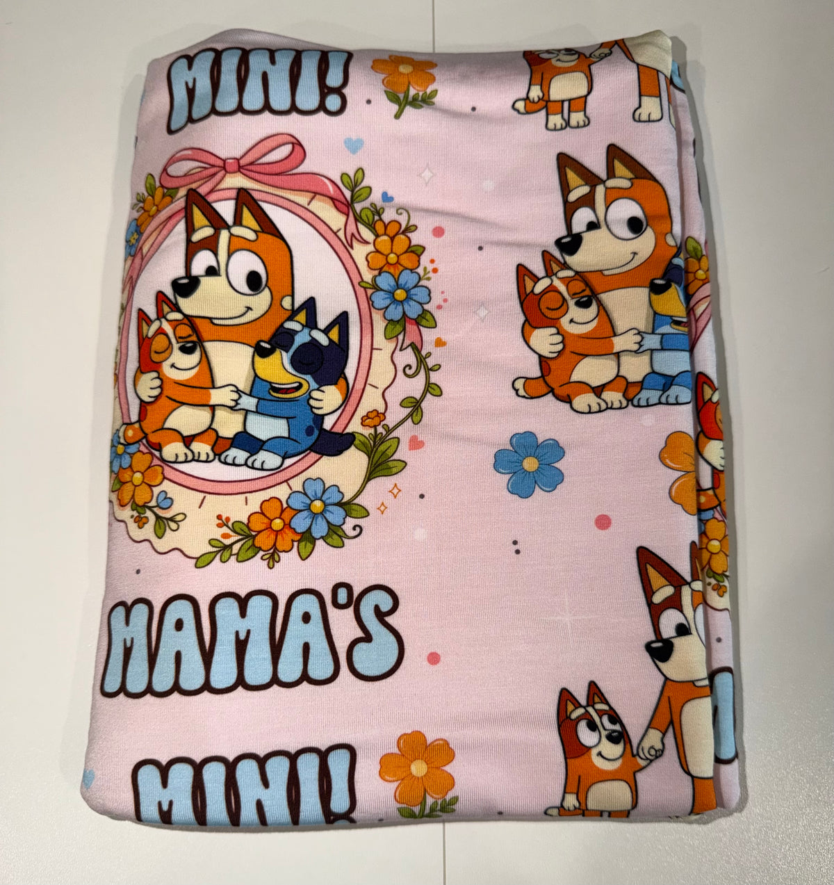 Mama’s Mini Blue Pup Bamboo Blanket