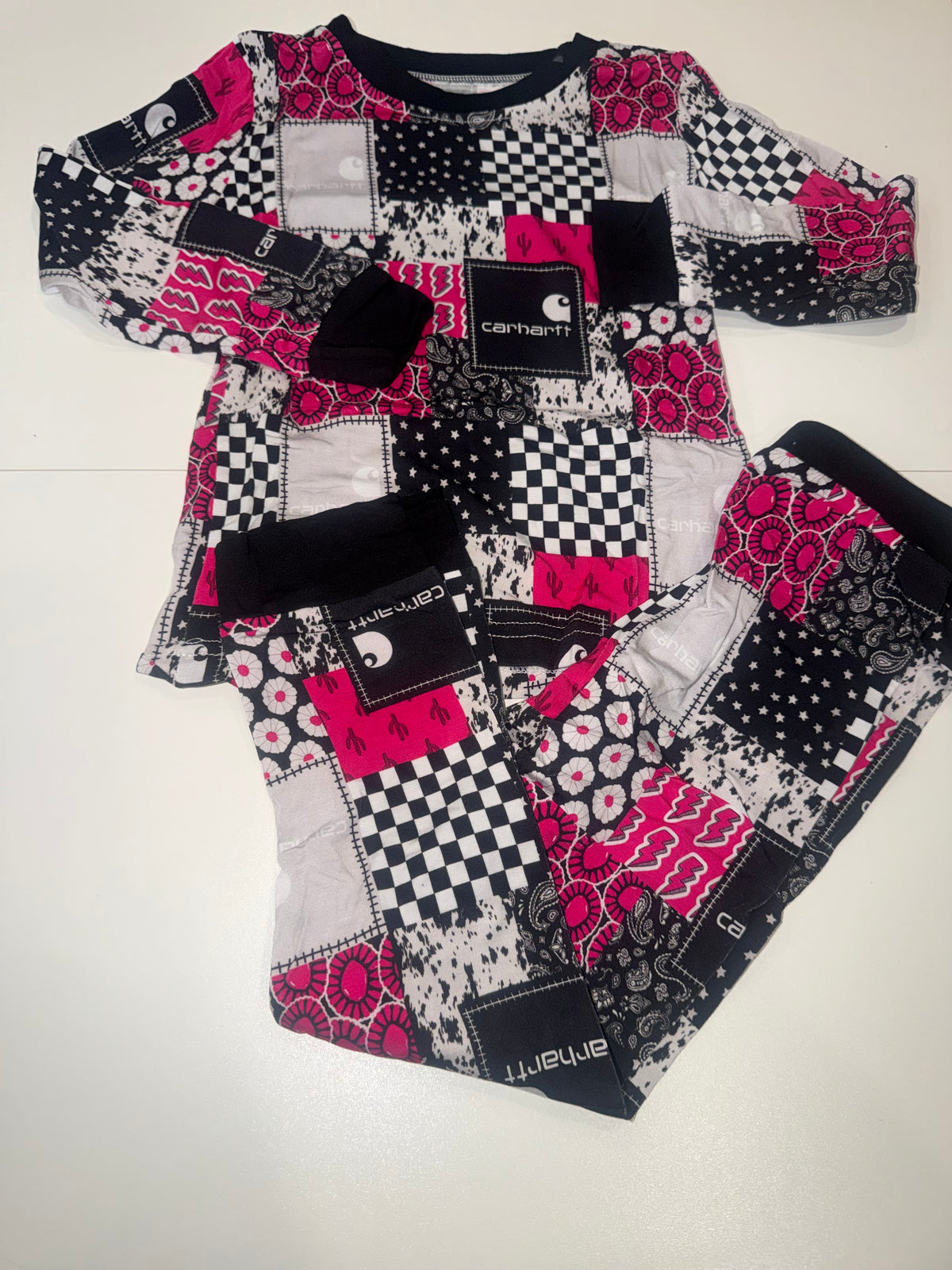 🖤🩷 Hot Pink Workwear Patchwork