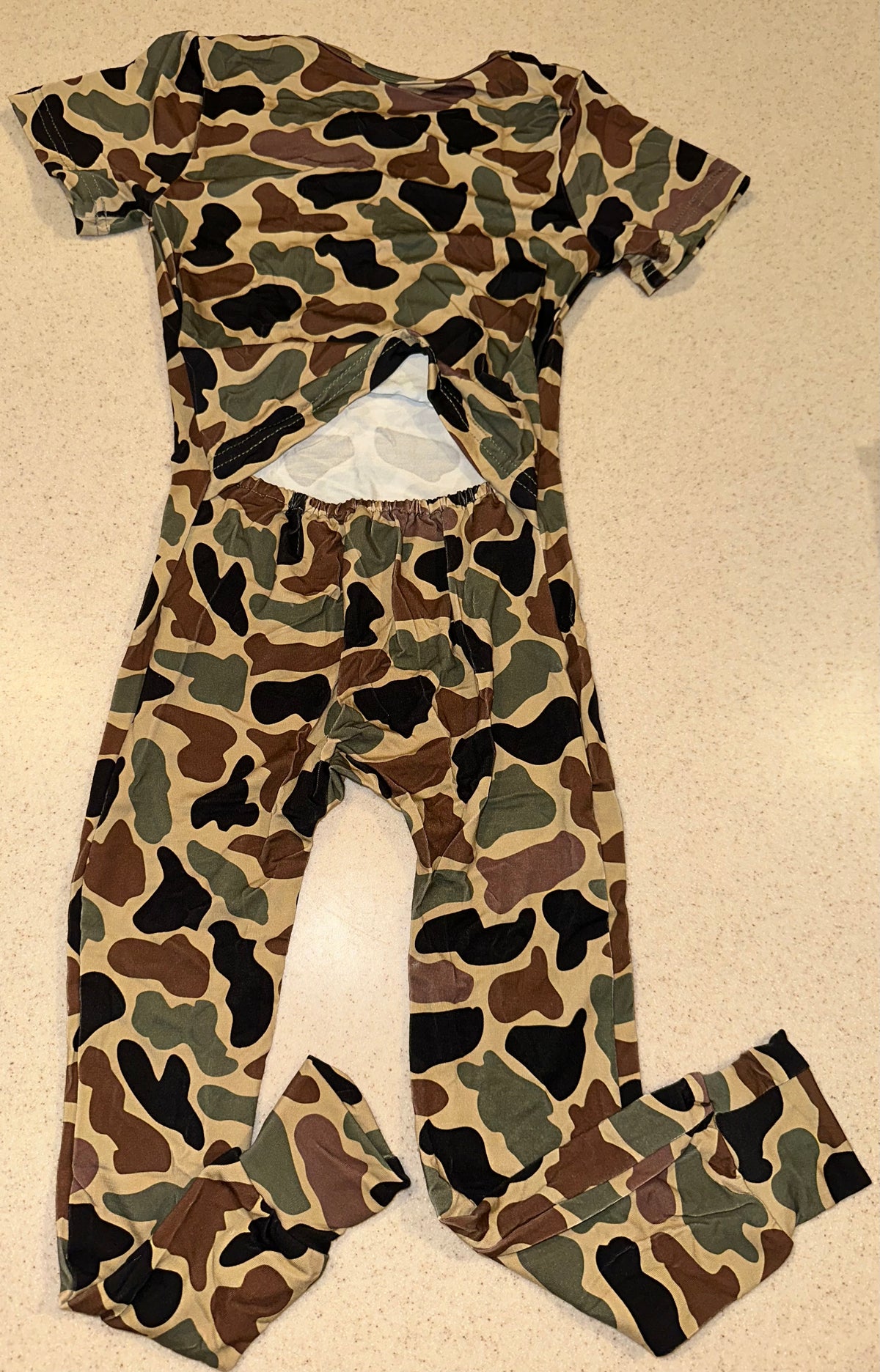 Camo No Zip Bamboo Romper Pant Set