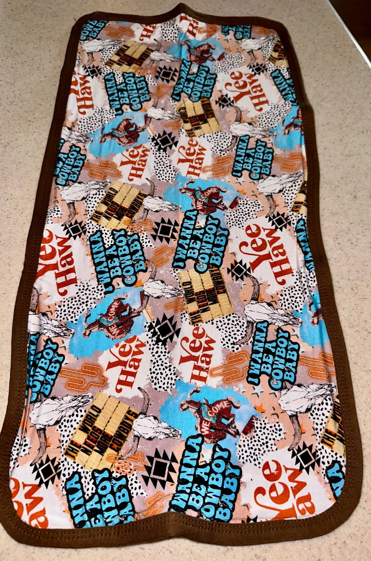 Yee Haw Cowboy (brown) Burp Cloth