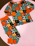 Orange Western Print 2Pc Set