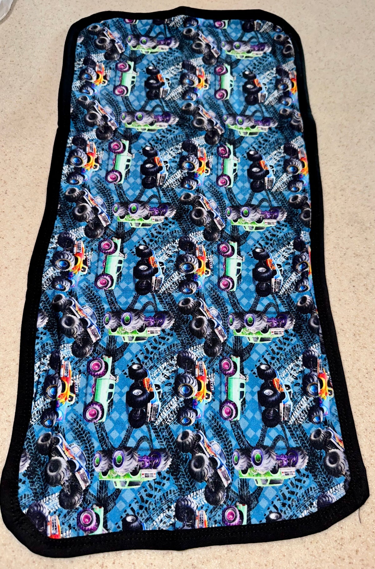 Neon Monster Trucks Burp Cloth